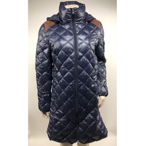 Lauren Ralph Lauren Blue Quilted Down Coat Size L